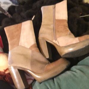 Vintage 90s 70s heel patchwork party boots size 9